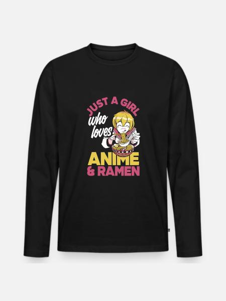 Funny Anime Gift - Men's Premium Organic Long Sleeve Shirt - black