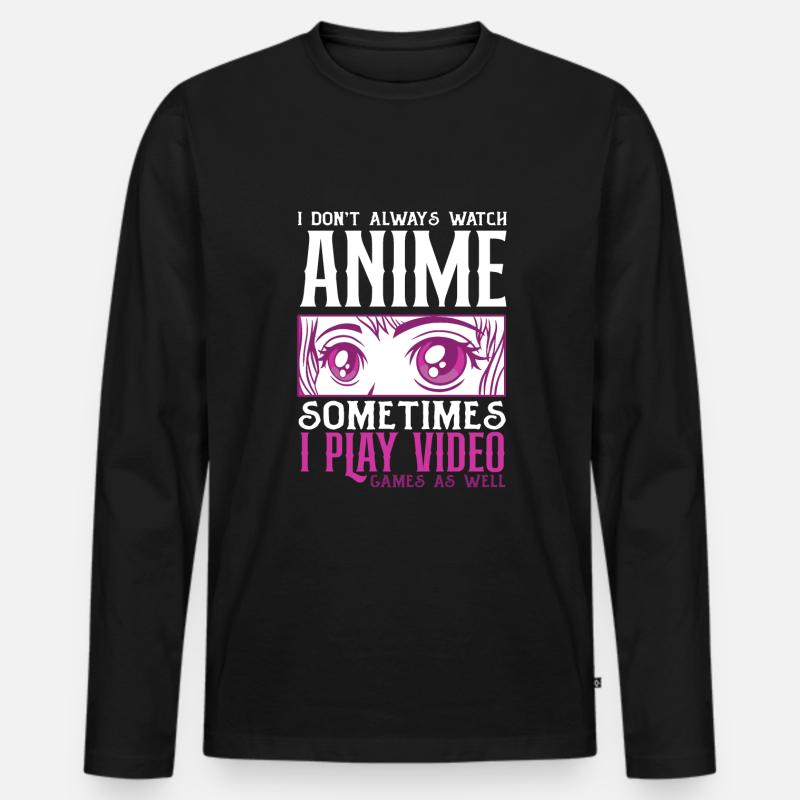 Lustiges Anime Geschenk - Männer Premium Bio Langarmshirt - Schwarz