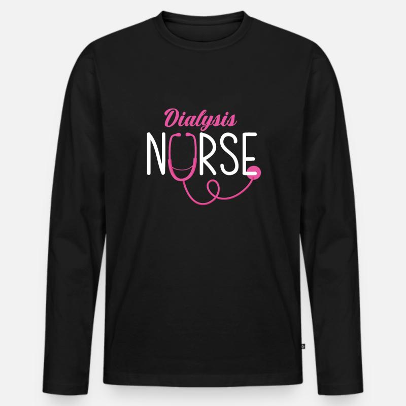 Krankenschwester Pfleger Krankenpfleger - Männer Premium Bio Langarmshirt - Schwarz