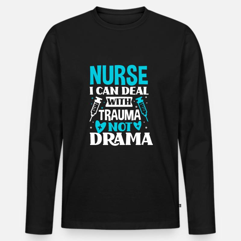 Krankenschwester Pfleger Krankenpfleger - Männer Premium Bio Langarmshirt - Schwarz