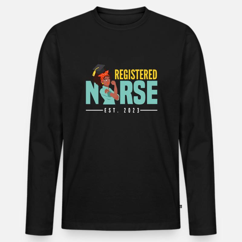 Krankenschwester Pfleger Krankenpfleger - Männer Premium Bio Langarmshirt - Schwarz