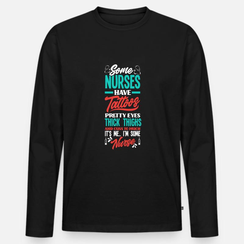 Krankenschwester Pfleger Krankenpfleger - Männer Premium Bio Langarmshirt - Schwarz
