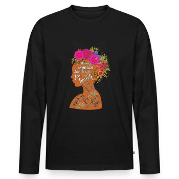 Strong Woman Feminism Rights Womens Equality - Men's Premium Organic Long Sleeve Shirt - black - Front - Nico (187cm)