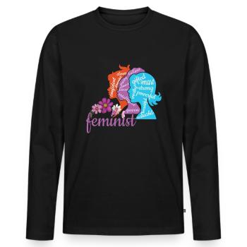 Féminisme féministe intelligent Droits Égalité des femmes - T-shirt manches longues Premium bio Homme - noir - Devant - Nico (187cm)