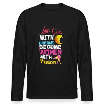 Girl With Dream Feminism Rights Women Equality - Men's Premium Organic Long Sleeve Shirt - black - Front - Nico (187cm)