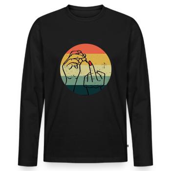 Finger Middle Feminism Rights Women Equality - Men's Premium Organic Long Sleeve Shirt - black - Front - Nico (187cm)