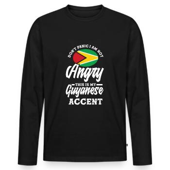 Lustiges Geschenk Zum Guyanischen Erbe - Männer Premium Bio Langarmshirt - Schwarz - Vorne - Nico (187cm)