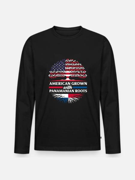 Funny Panama Panamanian Panamanian Gift - Men's Premium Organic Long Sleeve Shirt - black