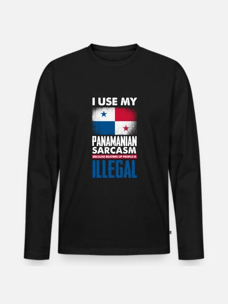 Funny Panama Panamanian Panamanian Gift - Men's Premium Organic Long Sleeve Shirt - black
