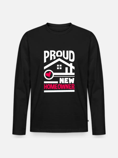 Homeowner Home Purchase Gift - Men's Premium Organic Long Sleeve Shirt - black