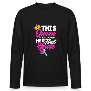 Homeowner Home Purchase Gift - Men's Premium Organic Long Sleeve Shirt - black - Front - Nico (187cm)