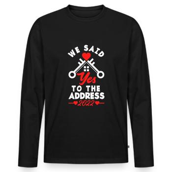 Homeowner Home Purchase Gift - Men's Premium Organic Long Sleeve Shirt - black - Front - Nico (187cm)