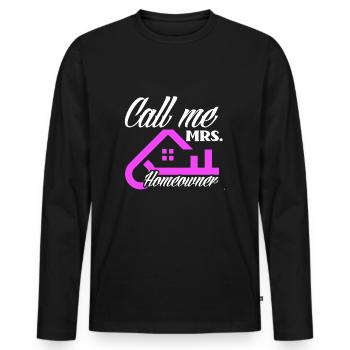 Homeowner Home Purchase Gift - Men's Premium Organic Long Sleeve Shirt - black - Front - Nico (187cm)