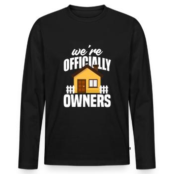 Homeowner Home Purchase Gift - Men's Premium Organic Long Sleeve Shirt - black - Front - Nico (187cm)