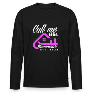 Homeowner Home Purchase Gift - Men's Premium Organic Long Sleeve Shirt - black - Front - Nico (187cm)
