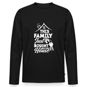 Homeowner Home Purchase Gift - Men's Premium Organic Long Sleeve Shirt - black - Front - Nico (187cm)
