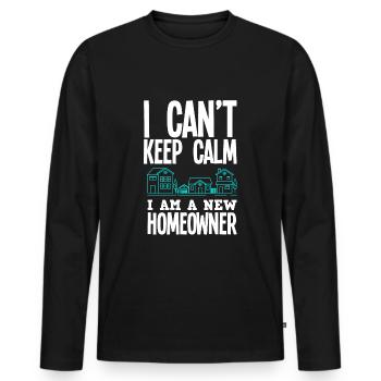 Homeowner Home Purchase Gift - Men's Premium Organic Long Sleeve Shirt - black - Front - Nico (187cm)
