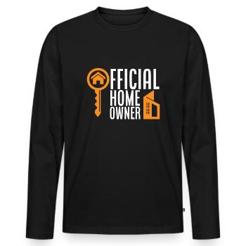 Homeowner Home Purchase Gift - Men's Premium Organic Long Sleeve Shirt - black - Front - Nico (187cm)
