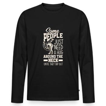 Jiu Jitsu Jiu Jitsu Jiu Jitsu - T-shirt manches longues Premium bio Homme - noir - Devant - Nico (187cm)