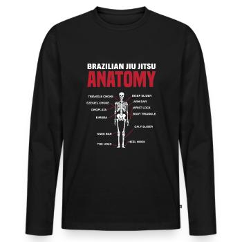 Jiu Jitsu Jiu Jitsu Jiu Jitsu - T-shirt manches longues Premium bio Homme - noir - Devant - Nico (187cm)