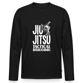 Jiu Jitsu Jiu Jitsu Jiu Jitsu - T-shirt manches longues Premium bio Homme - noir - Devant - Nico (187cm)