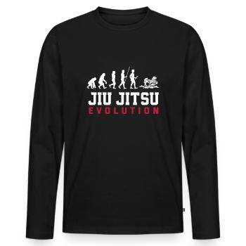 Jiu Jitsu Jiu Jitsu Jiu Jitsu - T-shirt manches longues Premium bio Homme - noir - Devant - Nico (187cm)