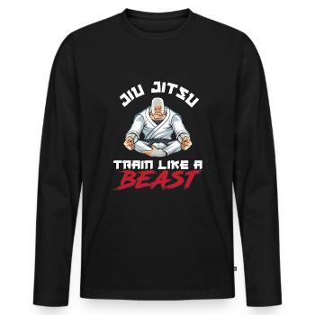 Jiu Jitsu Jiu Jitsu Jiu Jitsu - T-shirt manches longues Premium bio Homme - noir - Devant - Nico (187cm)