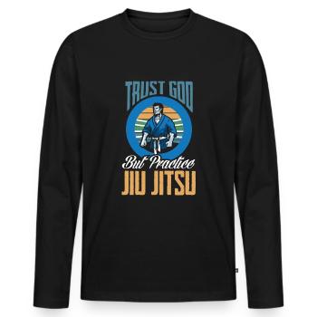Jiu Jitsu Jiu Jitsu Jiu Jitsu - T-shirt manches longues Premium bio Homme - noir - Devant - Nico (187cm)