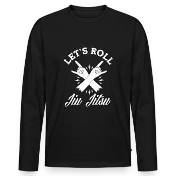 Jiu Jitsu Jiu Jitsu Jiu Jitsu - T-shirt manches longues Premium bio Homme - noir - Devant - Nico (187cm)