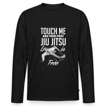 Jiu Jitsu Jiu Jitsu Jiu Jitsu - T-shirt manches longues Premium bio Homme - noir - Devant - Nico (187cm)