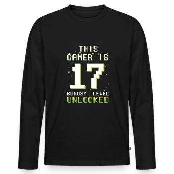 This Gamer Video Game Lover Gamer Age 17 - Men's Premium Organic Long Sleeve Shirt - black - Front - Nico (187cm)