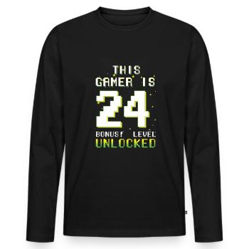 This Gamer Video Game Lover Gamer Age 24 - Men's Premium Organic Long Sleeve Shirt - black - Front - Nico (187cm)