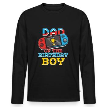 Papa de Gamer Amateur de jeux vidéo Gamer - T-shirt manches longues Premium bio Homme - noir - Devant - Nico (187cm)