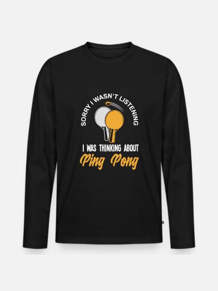 Fun Table Tennis Gift - Men's Premium Organic Long Sleeve Shirt - black