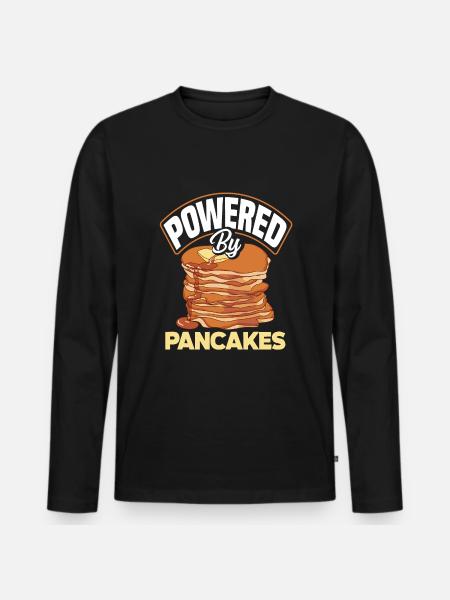 Funny Pancake Pancakes Gift - Men's Premium Organic Long Sleeve Shirt - black