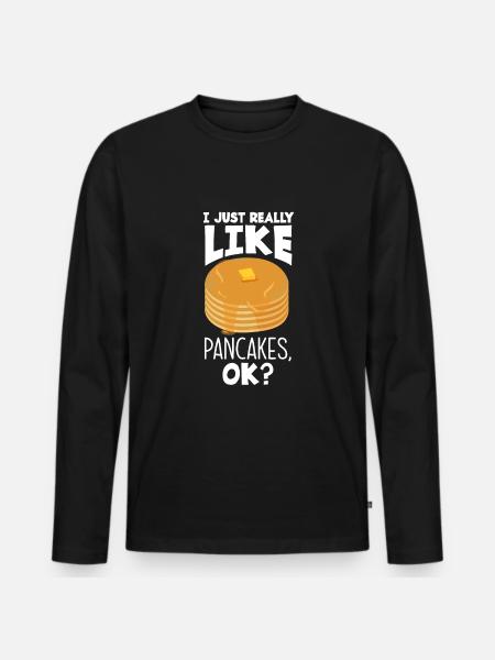 Funny Pancake Pancakes Gift - Men's Premium Organic Long Sleeve Shirt - black