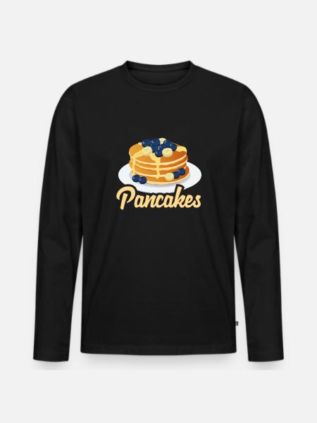 Funny Pancake Pancakes Gift - Men's Premium Organic Long Sleeve Shirt - black