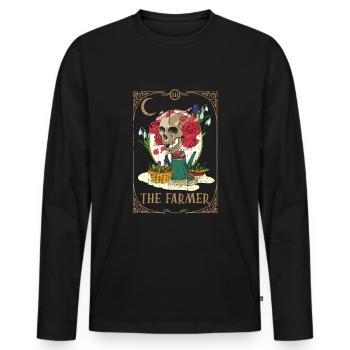 Farmer Plants Tarot Card Occult Club Gothic - Männer Premium Bio Langarmshirt - Schwarz - Vorne - Nico (187cm)