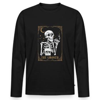 Tarot Card Occult Club Gothic Vice Drinker Smoker - Männer Premium Bio Langarmshirt - Schwarz - Vorne - Nico (187cm)