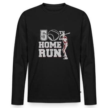 Age 50 Year Old Day Birth Athlete Sport Baseball - Men's Premium Organic Long Sleeve Shirt - black - Front - Nico (187cm)