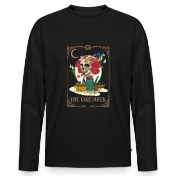 Caretaker Plants Tarot Card Occult Club Gothic - Männer Premium Bio Langarmshirt - Schwarz - Vorne - Nico (187cm)
