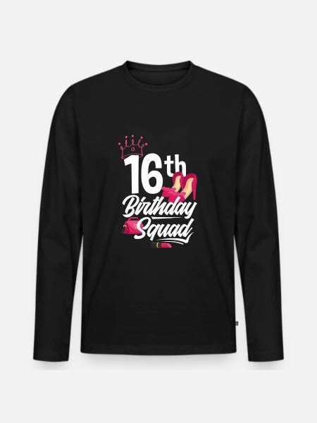 Fille du 16e anniversaire - T-shirt manches longues Premium bio Homme - noir