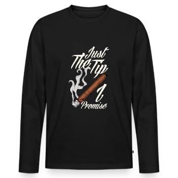 Lustiges Zigarre Rauchen Zigarrenraucher Geschenk - Männer Premium Bio Langarmshirt - Schwarz - Vorne - Nico (187cm)