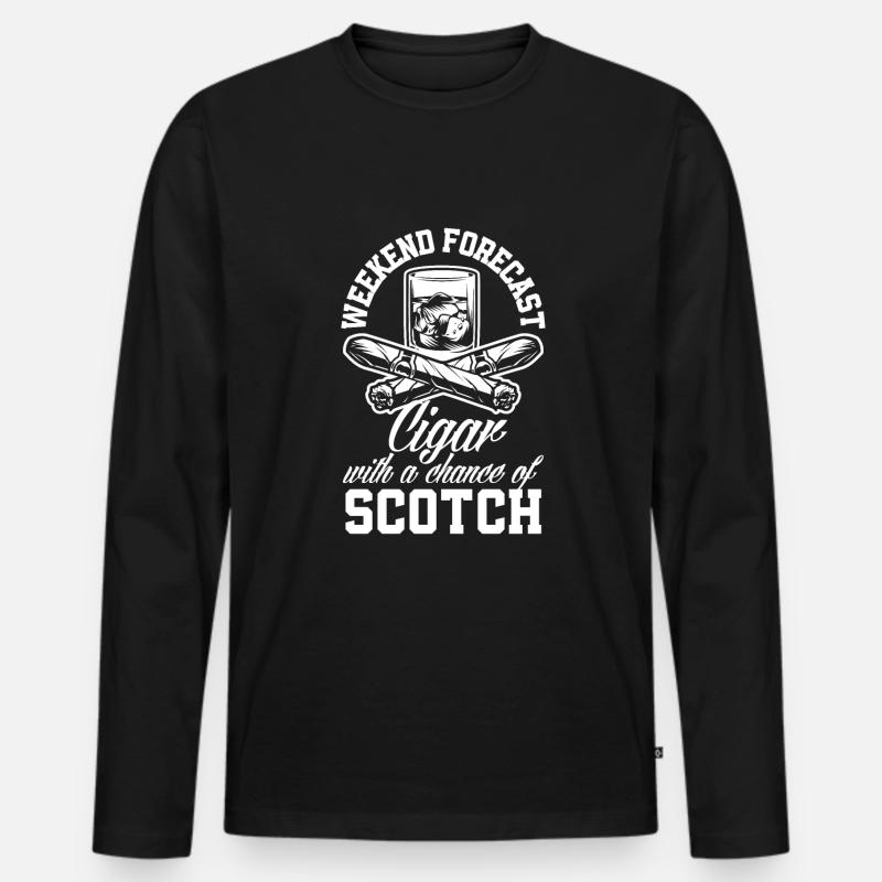 Zigarre Und Scotch Zigarrenraucher Geschenk - Männer Premium Bio Langarmshirt - Schwarz