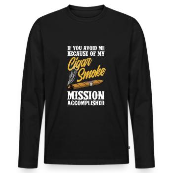 Lustiges Zigarre Rauchen Zigarrenraucher Geschenk - Männer Premium Bio Langarmshirt - Schwarz - Vorne - Nico (187cm)