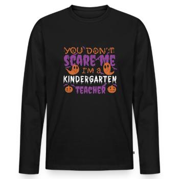 Ghost Pumpkin Kindergarten Enseignant Halloween - T-shirt manches longues Premium bio Homme - noir - Devant - Nico (187cm)