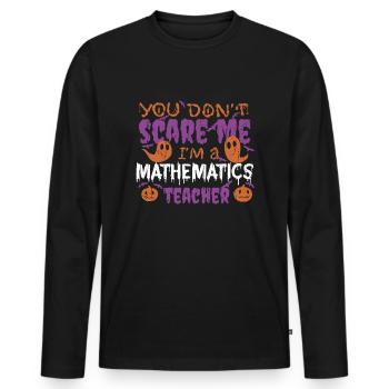 Ghost Pumpkin Mathematics Teacher Halloween - Men's Premium Organic Long Sleeve Shirt - black - Front - Nico (187cm)
