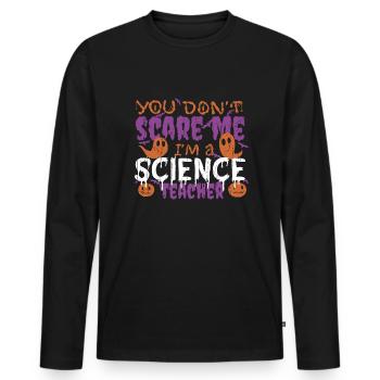 Ghost Pumpkin Professeur de sciences Halloween - T-shirt manches longues Premium bio Homme - noir - Devant - Nico (187cm)