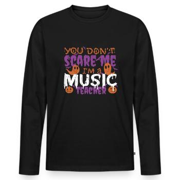 Ghost Pumpkin Music Teacher Halloween - Men's Premium Organic Long Sleeve Shirt - black - Front - Nico (187cm)