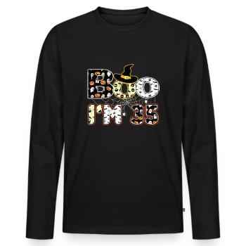 Halloween Pattern Spider Creatures Birth Age 35 - Men's Premium Organic Long Sleeve Shirt - black - Front - Nico (187cm)